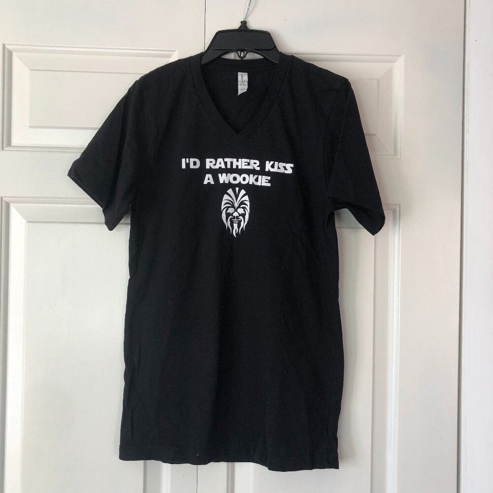 "I’d Rather Kiss a Wookie" Graphic Tee | Black | Bella + Canvas | Size S